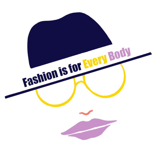 Logo mit einem stilisierten Gesicht und dem Text "Fashion ist für jeden Körper"