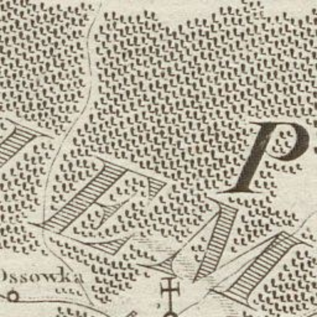 Alte London-Karte mit dem Buchstaben 'P' in der Mitte, detaillierte Straßen, Gebäude und Sehenswürdigkeiten in klassischer Schriftart.