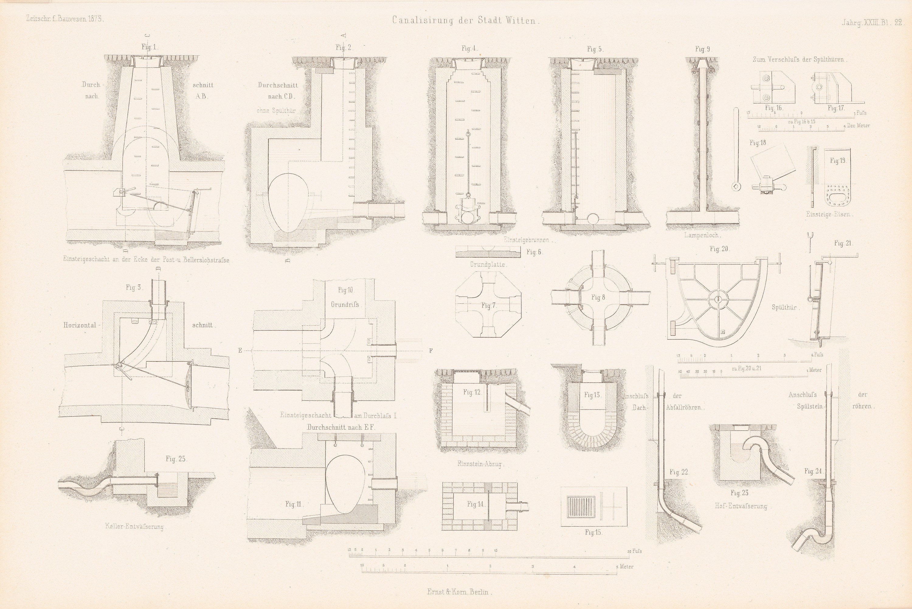 Eine Seite aus einem Buch mit detaillierten technischen Zeichnungen von Rohren und Ventilen mit begleitendem Text.