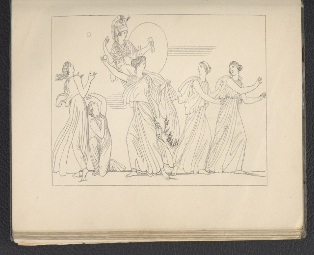 Ein Buchumschlag mit einer leuchtenden Illustration einer Gruppe von Frauen, die in harmonischen, synchronisierten Posen tanzen, mit detaillierten Kleidungsstücken und Gesichtsmerkmalen.