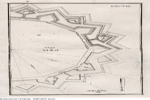 Ein detailliertes Stadtplan-Drawing, das mutmaßlich St. Louis, Missouri, zeigt, mit Straßen, Gebäuden und anderen Merkmalen sowie textuellen Informationen zum Plan.