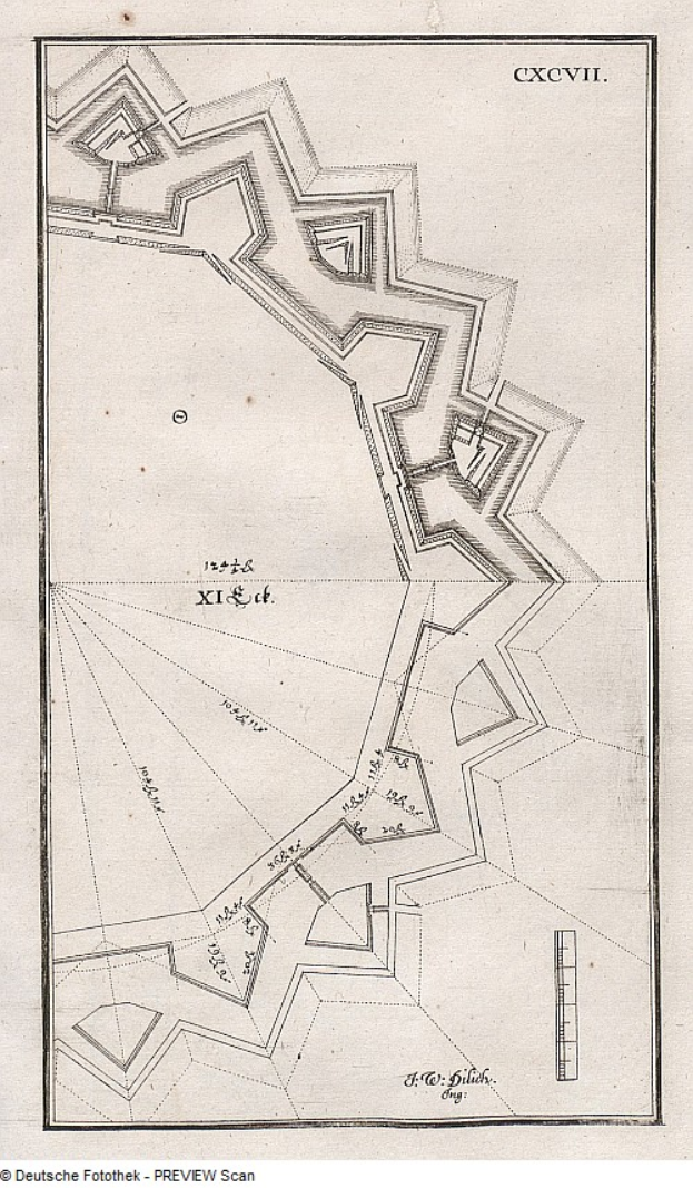 Ein detailliertes Stadtplan-Drawing, das mutmaßlich St. Louis, Missouri, zeigt, mit Straßen, Gebäuden und anderen Merkmalen sowie textuellen Informationen zum Plan.