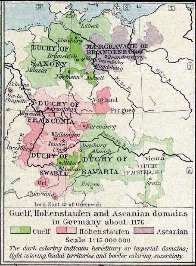 Eine 1776-Karte von Deutschland mit Text und nummerierten Regionen, die das Ausmaß des Deutschen Reichs zeigt.
